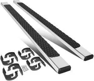 DNA Motoring STEPB-ZTL-8216-SS For 2004 to 2014 Ford F-150 Super Crew Cab Pair 5" Stainless Flat Side Step Nerf Bar Running Boards 05 06 07 08 09 10 11 12 13