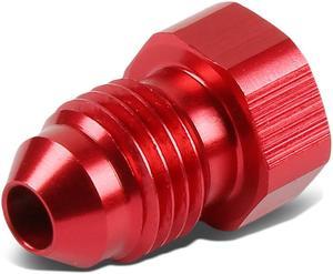 DNA Motoring FT-1-9012-03-RD 3AN AN-3 3/16" Flare Bolt Aluminum Anodized Nut Plug Lock Fitting Adapter (Red)