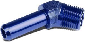 DNA Motoring FT-1-9004-08-BL 3/8" NPT MALE 45 DEGREE TO 1/2" HOSE PORT NIPPLE BLUE ALUMINUM FINISH ADAPTER