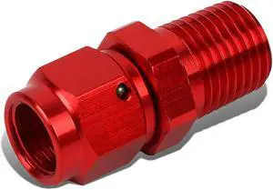DNA Motoring FT-1-9029-04-04-RD 4-AN Female Flare to 1/4" NPT Male Aluminum Reducer B-Nut Swivel Fitting (Red)