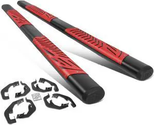 DNA Motoring STEPB-ZTL-8197-BKRD For 2007 to 2019 Chevy Silverado GMC Sierra Crew Cab Pair 5" Stainless Flat Step Bar Running Boards 08 09 10 11 12 13 14 15 16 17