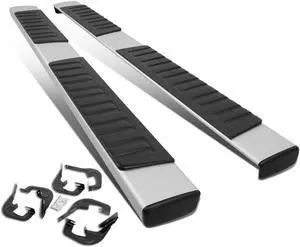 DNA Motoring STEPB-ZTL-8018-ALSL For 2007 to 2019 Silverado/Sierra Crew Cab 5" Aluminium Extruded Step Nerf Bar Running Boards 08 09 10 11 12 13 14 15 16 17 18