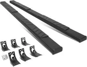 For 2009 to 2021 Ram 1500 Quad Extended Cab Pair 5" Black Flat Step Nerf Bar Running Boards 09 10 11 12 13 14 15 16 17 18 19 20