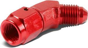DNA Motoring FT-1-9007-03-RD 3AN AN-3 3/16" MALE FEMALE 45 DEGREE BULKHEAD FLARE RED ALUMINUM FINISH FITTING