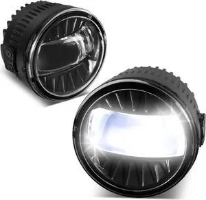 DNA Motoring FL-ZTL-345-CH For 2005 to 2020 Acura Honda Ford Lincoln Infiniti Nissan Subaru Clear Lens OE Style LED Projector Fog Lights 06 07 08 09 10 11