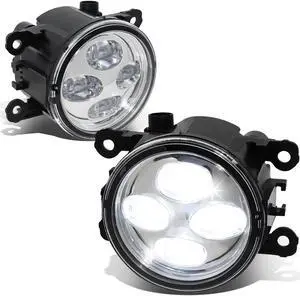 DNA Motoring FL-ZTL-343-CH For 2005-2014 ILX RDX CRV Pilot Focus Mustang Navigator Clear Lens LED Projector Front Bumper Driving Fog Light Replacemt 16 17