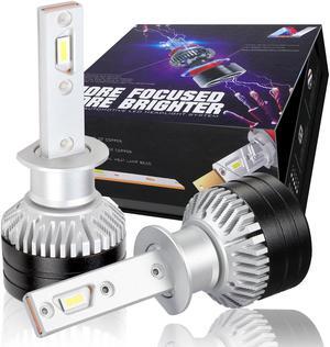 NUVISION LIGHTING NVL-FOC-H1 NUVISION LIGHTING Pair H1 LED Headlight Bulbs 12000LM 70W Bright LED High/Low Beam Conversion Kit w/ Cooling Fan