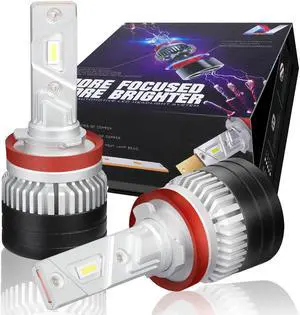 NUVISION LIGHTING NVL-FOC-H8 NUVISION LIGHTING Pair H7 LED Headlight Bulbs 12000LM 70W Bright LED High/Low Beam Conversion Kit w/ Cooling Fan