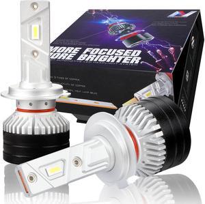 NUVISION LIGHTING NVL-FOC-H7 NUVISION LIGHTING Pair H4 9003 LED Headlight Bulbs 12000LM 70W Bright LED High/Low Beam Conversion Kit w/ Cooling Fan