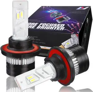 NUVISION LIGHTING NVL-FOC-H13 NUVISION LIGHTING Pair H8 H9 H11 LED Headlight Bulbs 12000LM 70W Bright LED High/Low Beam Conversion Kit w/ Cooling Fan