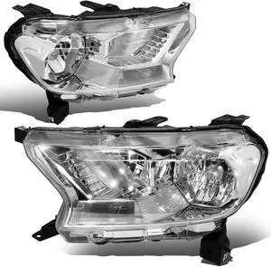 DNA Motoring HL-OH-FR19-CH-CL1 For 2019 to 2021 Ford Ranger XL XLT Factory Style Chrome Housing Clear Corner Headlight Lamps 20