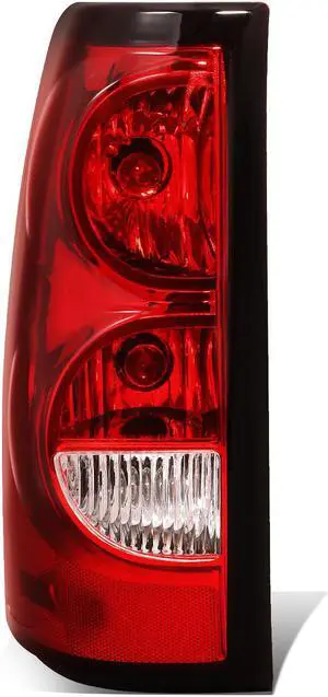 DNA Motoring TL-ZTL-003-RD-L For 2003 to 2007 Chevy Silverado 1500 HD 2500 HD 3500 Classic Left Driver Side OE Style Red Lens Tail Light Rear Brake Lamp 05