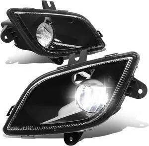 DNA Motoring HL-HAY-007-BK For 2018 to 2021 Freightliner Cascadia High Power LED Black Housing Chrome Reflector Driving Fog Light Lamps Pair 19 20