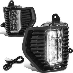 For 2019 to 2021 GMC Sierra 1500 Pair of Clear Lens Full LED Lighting Driving Fog Lights Lamps with Switch and Bezels 20