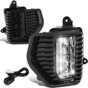 For 2019 to 2021 GMC Sierra 1500 Pair of Smoked Lens Full LED Lighting Driving Fog Lights Lamps with Switch and Bezels 20