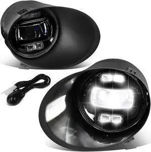 For 2007 to 2014 Toyota Tundra Pair of Clear Lens Full LED Lighting Driving Fog Lights Lamps with Switch and Bezels 10 11 12 13