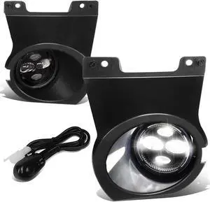 For 2009 to 2014 Ford F-150 Pair of Clear Lens Full LED Lighting Driving Fog Lights Lamps with Switch and Bezels 12 13
