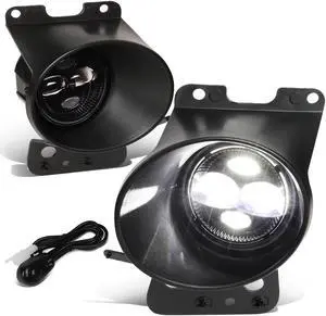 For 2005 to 2008 Ford F150 Lincoln Mark LT Pair of Clear Lens Full LED Lighting Driving Fog Lights with Switch and Bezels 06 07