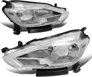 For 2016 to 2018 Sentra Factory Style Halogen Chrome Housing Clear Corner Headlight Lamps w/Turn Signal 17