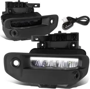 For 2019 to 2021 Ram 1500 Pair of Smoked Lens Full LED Light Bar Front Driving Fog Lights Lamps with Switch and Bezels 20