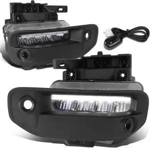 For 2019 to 2021 Ram 1500 Pair of Clear Lens Full LED Light Bar Front Driving Fog Lights Lamps with Switch and Bezels 20