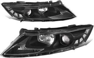 For 11-13 Optima Non-Hybrid Factory Style Black Housing Clear Corner Projector Headlight Lamps 12 2012