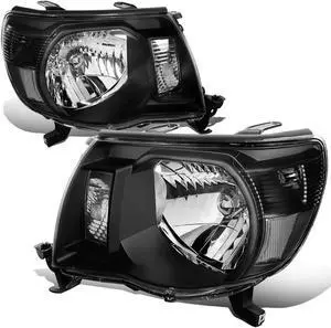 DNA Motoring HL-OH-TTAC05-BK-CL1 For 05-11 Tacoma 2nd Gen TRD Style Headlight Lamps Kit (Black Housing) 06 07 08 09 10