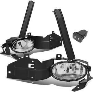 DNA Motoring FL-HA082D-CH For 2008 to 2010 Honda Accord Coupe Front Bumper Driving Fog Light+Bulbs+Switch Clear Lens 09