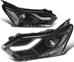 DNA Motoring HL-OH-CEQU18-BK-CL1 For 2018-2021 Chevy Equinox LED DRL Projector Headlight Lamp Black Housing Clear Corner 19 20