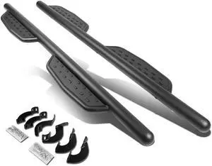 DNA Motoring STEPB-GBP-010 For 2007 to 2020 Toyota Tundra Double Cab Aluminum 3" Side Nerf Bar Running Board W/Downpipe Step Left + Right 08 09 10 11 12 13