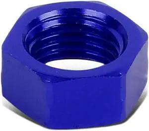 DNA Motoring FT-1-9013-03-BL 3AN AN-3 3/8"-24 Bulkhead Aluminum Finish Nut Sealing Locking Fitting (Blue)