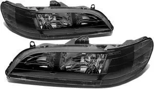 DNA Motoring HL-OH-HA98-BK-CL1 For 1998 to 2002 Honda Accord OE Style Headlight Black Housing Clear Corner Headlamp 99 00 01 Left + Right