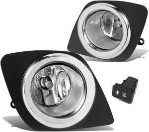 DNA Motoring FL-ZTL-150-CH For 2009 to 2012 Toyota RAV4 XA30 Pair Bumper Driving Fog Lights w/Bezel & Switch ( Clear Lens) 10 11