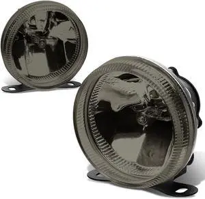DNA Motoring FL-5-SM For Pair of 3.5" Round Universal Smoked Glass Lens Fog Lights + Adjustable Mounting Kit