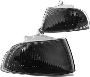 DNA Motoring CL-HC922-BK For 1992 to 1995 Honda Civic 4-Door EG8 EG9 EH9 Pair Corner Light Lamp With Bulbs - Black Housing 93 94