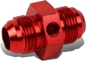 DNA Motoring FT-1-9025-12-RD 12AN AN12 AN-12 Flare Union 1/8" NPT Side Port Aluminum Finish Fitting Adapter (Red)