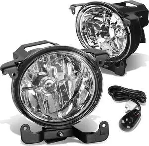 DNA Motoring FL-ZTL-215-CH For 2003 to 2006 Accent Sedan/Hatchback Pair Bumper Driving Fog Light Lamp+Switch Clear Lens 04 05