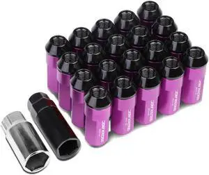DNA Motoring LN-ZTL-9027-15-PP 20-Piece M12 x 1.5 Aluminum Alloy Wheel Lug Nuts + 2 X Deep Drive Extension (Purple)