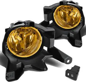DNA Motoring FL-ZTL-155-AM For 2013 to 2016 Toyota RAV4 XA40 Pair Bumper Driving Fog Light Lamp+Switch Amber Lens 14 15