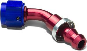 DNA Motoring FT-4106-045 6AN 65-Degree Swivel Fuel Line Hose Push-On Male Union Adapter With Reusable End