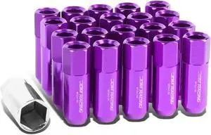 DNA Motoring LG-T888-15-PP 20-Piece M12 x 1.5 Aluminum Alloy Wheel Lug Nuts+Adapter Key (Purple)