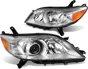 DNA Motoring HL-OH-TSIE11-CH-AM For 2011 to 2020 Toyota Sienna XL30 Pair Projector Headlight Chrome Housing Amber Corner Headlamp 12 13 14 15 16 Left + Right