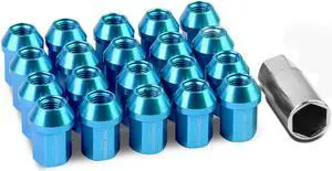 DNA Motoring LN-ZTL-9018-15-LB 20-Piece M12 x 1.5 Aluminum Alloy Wheel Lug Nuts + Deep Drive Extension (Light Blue)