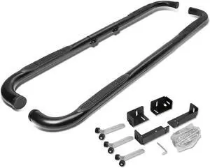 DNA Motoring STEPB-3-UNI-BK For 1999 to 2011 Silverado Sierra Dodge Ram 1500 2500 3500 Extended Cab Pair Carbon Steel 3" Side Step Nerf Bar Running Board