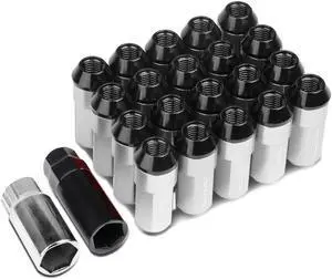 DNA Motoring LN-ZTL-9027-15-SL 20-Piece M12 x 1.5 Aluminum Alloy Wheel Lug Nuts + 2 X Deep Drive Extension (Silver)