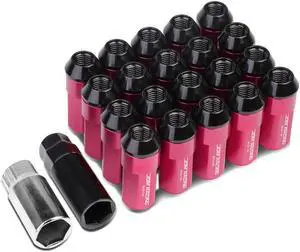 DNA Motoring LN-ZTL-9027-15-PK 20-Piece M12 x 1.5 Aluminum Alloy Wheel Lug Nuts + 2 X Deep Drive Extension (Pink)