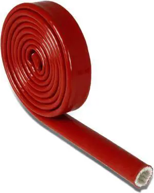 DNA Motoring FSH-FT-12MM-RD Red Heat-Shielded Fire Sleeve for Oil Fuel Lines & Electrical Wiring (12mm X 1-Ft)