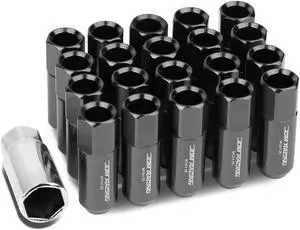 DNA Motoring LG-T888-125-GM 20-Piece M12 x 1.25 Aluminum Alloy Wheel Lug Nuts + Deep Drive Extension (Gun Metal)