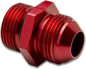 DNA Motoring FT-4912-001-RD 12AN Anodized T-6061 Aluminum Red Straight Oil Line Fitting Adapter (1-1/16-12 UNF)