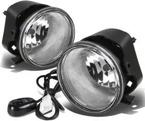 DNA Motoring FL-300C05-CH For 2005 to 2010 Chrysler 300 Front Bumper Driving Fog Light+Bulbs+Switch Clear Lens 06 07 08 09